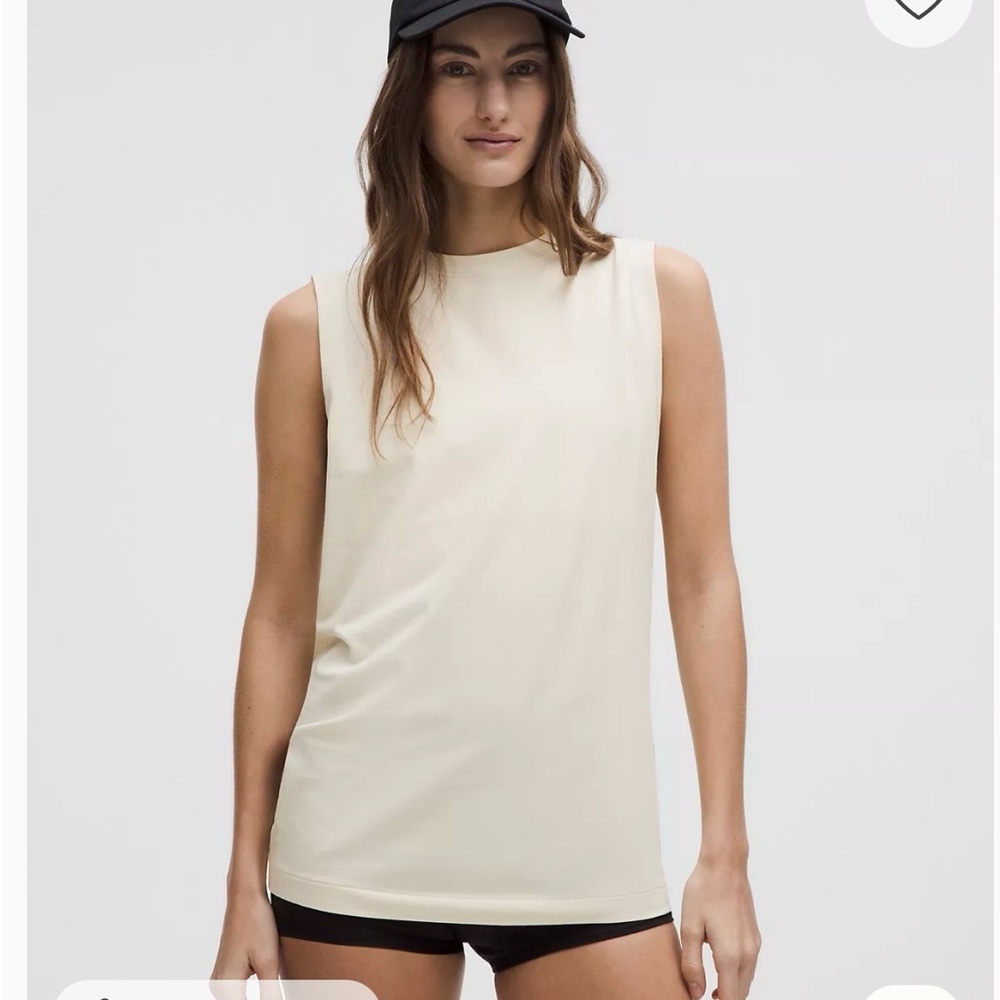 LULU Lemon - All Yours Organic Cotton Tank - Oatmilk/Cream Color - NWT